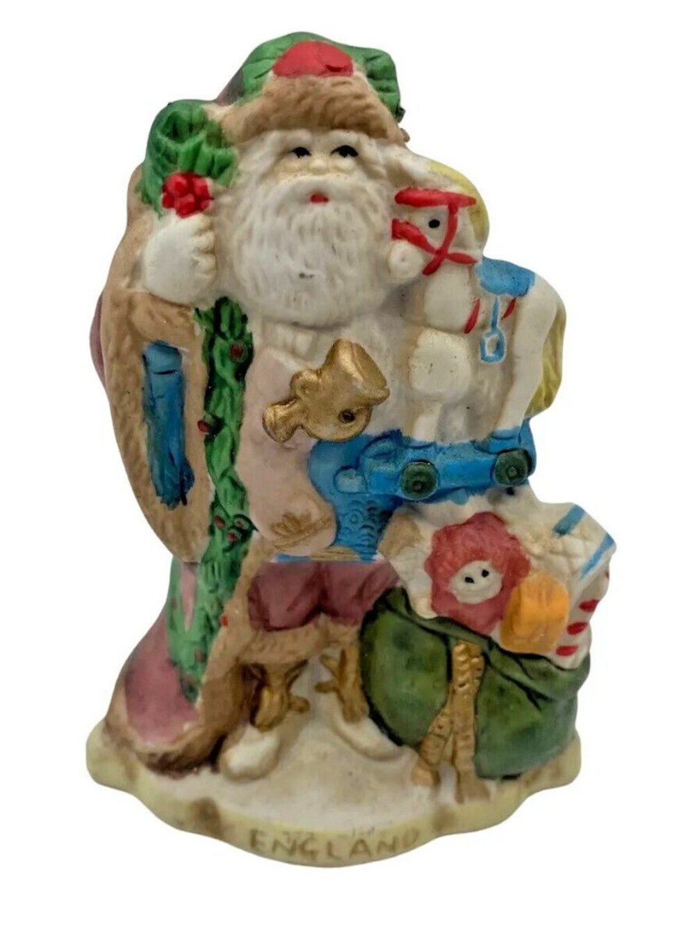 Vtg 90s Porcelain Santa of the Nations Figurine England Holiday Collectible